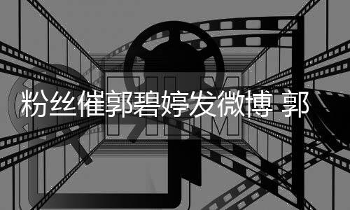 郭爸中她沉溺在碧婷博 爸回幸福粉丝发微复催郭