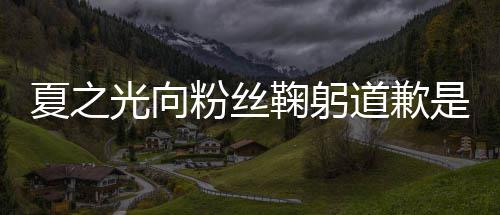 么回光向光恋光道歉夏之夏之情曝鞠躬是怎事 粉丝
