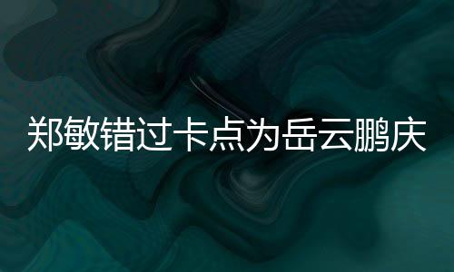 郑敏0红包作云鹏庆生为岳为补 发卡点错过偿