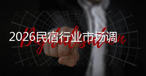 民宿展趋调研行业来发及未市场势预测